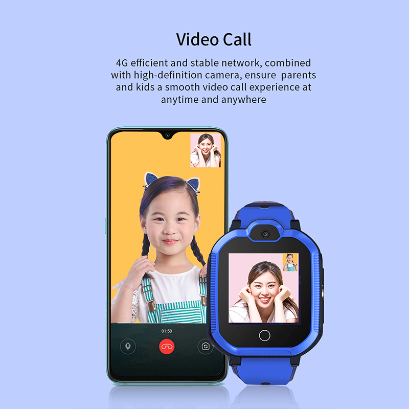 Slim horloge Silicon armband T6 (JYDA149) Heart rate detectie l 4G video call kids watch