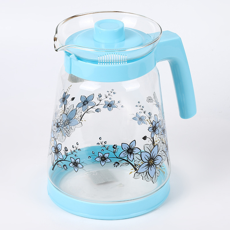 Nieuwe Teapot Household Eenvoudig Applique Creatieve Handle Design Cold Water Glass Pot Spot Custom Wholesale