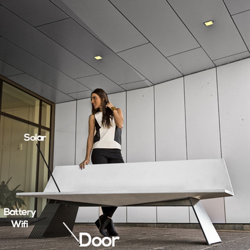 Witte kleur Middelgrote Intelligent Solar Outddor Bench