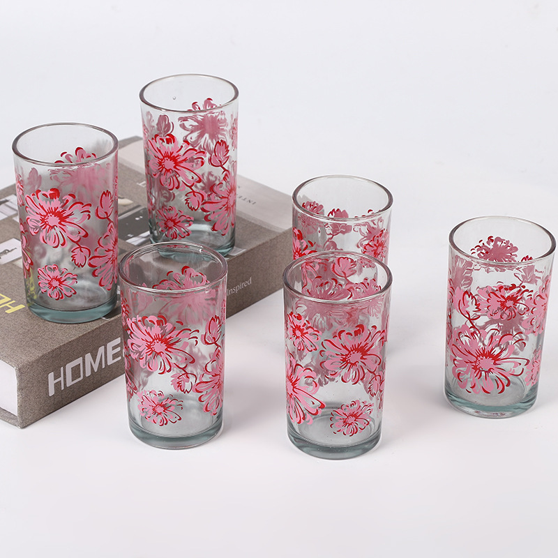 Nieuwe 6pc kop en kan set voor huishoudelijke transparante applique waterkop 6 grote capaciteit glazen theepot groothandel