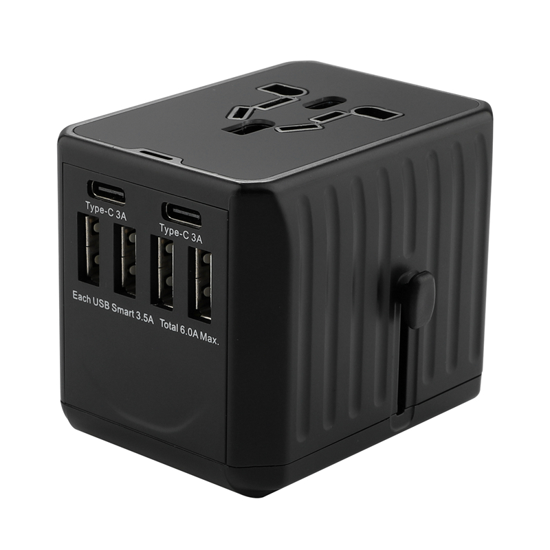 2020 nieuwe 110-250V US AUS UK EU plug mobiele telefoon accessoires 6USB oplader 6A output universele reisadapter met 4USB+2Type-C