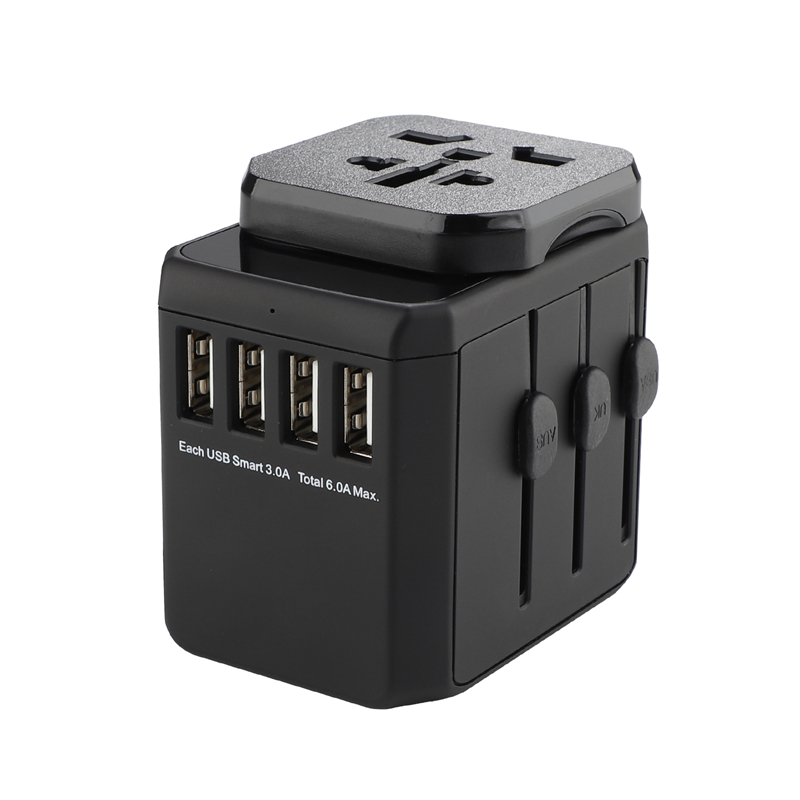 Grounding110V-240V wereldwijde pluggen universele 4 USB-poort 5V/6A standaard multifunctionele reisadapter