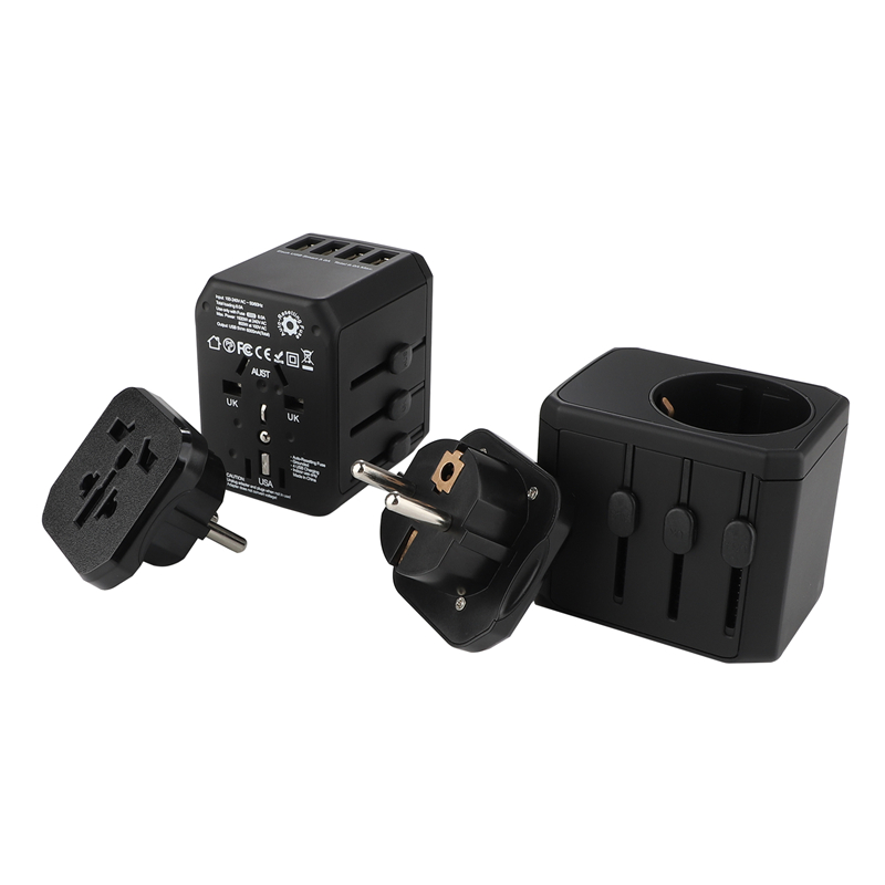 Grounding110V-240V wereldwijde pluggen universele 4 USB-poort 5V/6A standaard multifunctionele reisadapter