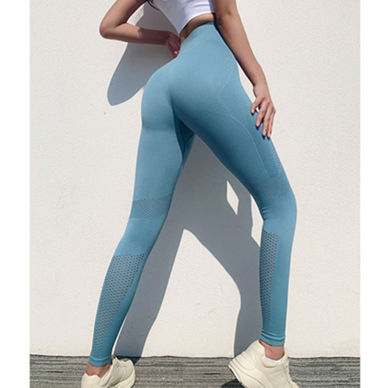 Dames yoga stretchbroek met hoge taille en strakke sneldrogende sportbroek