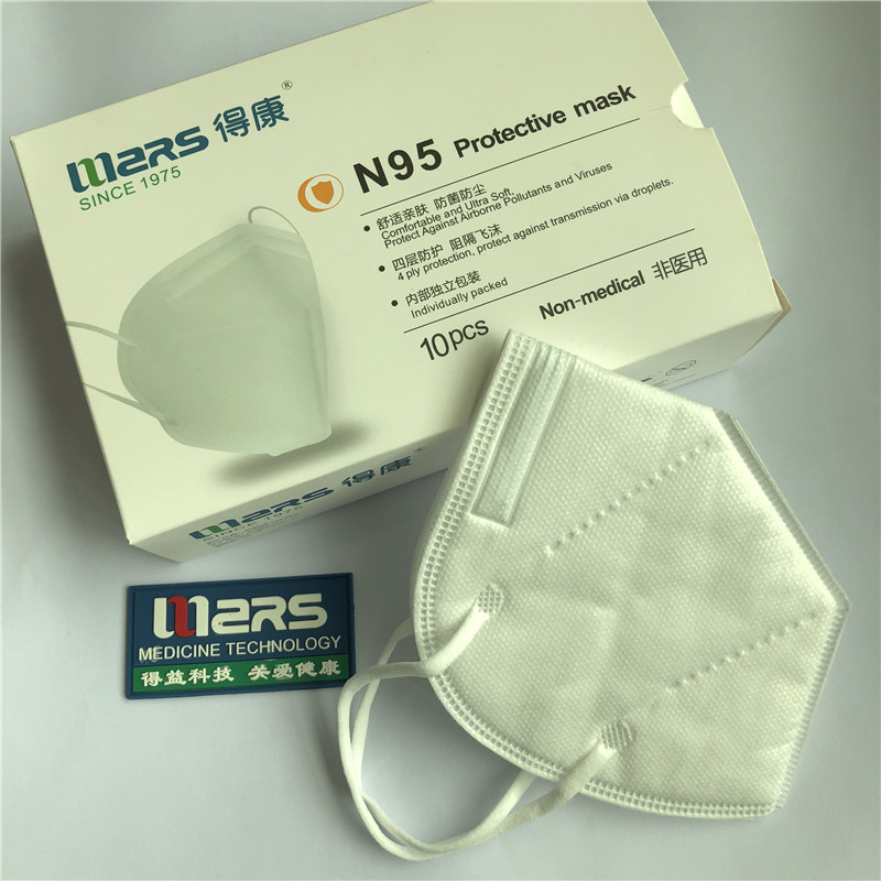 Niet-geweven verwijderbare gezichtsmasker Earloop N95 4 Ply Protection