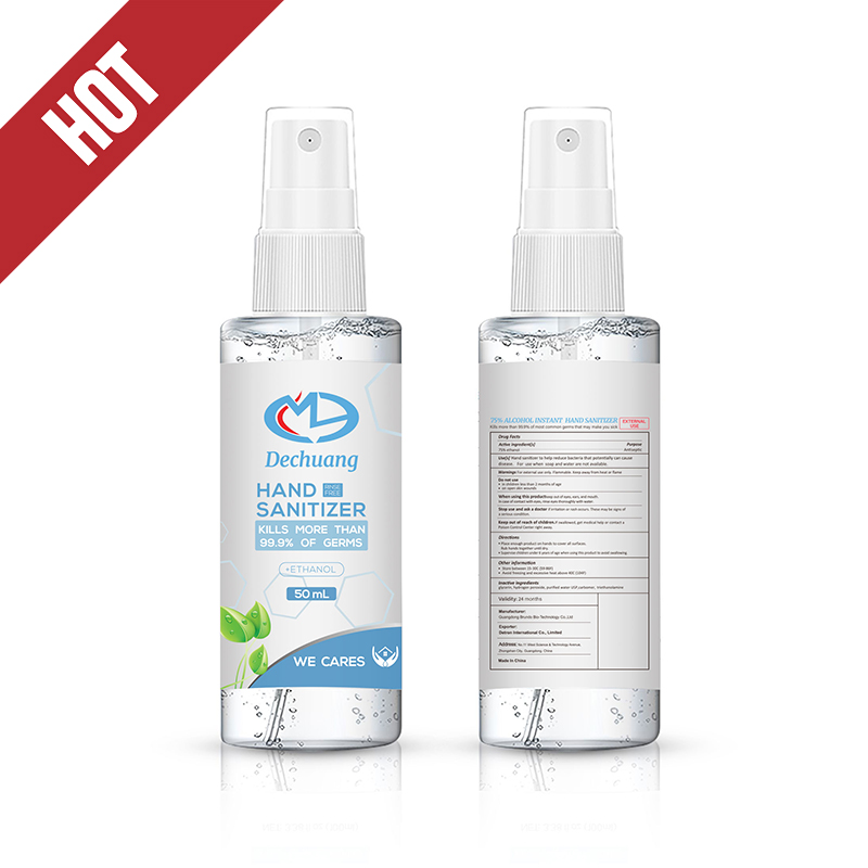 50 ml 75% niet-gewassen alcohol handdesinfectiespray