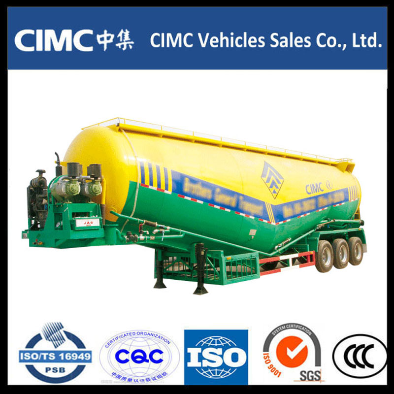 CIMC 3-assige bulk cementpoeder tank oplegger