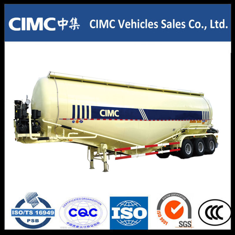 CIMC 3-assige bulk cementpoeder tank oplegger