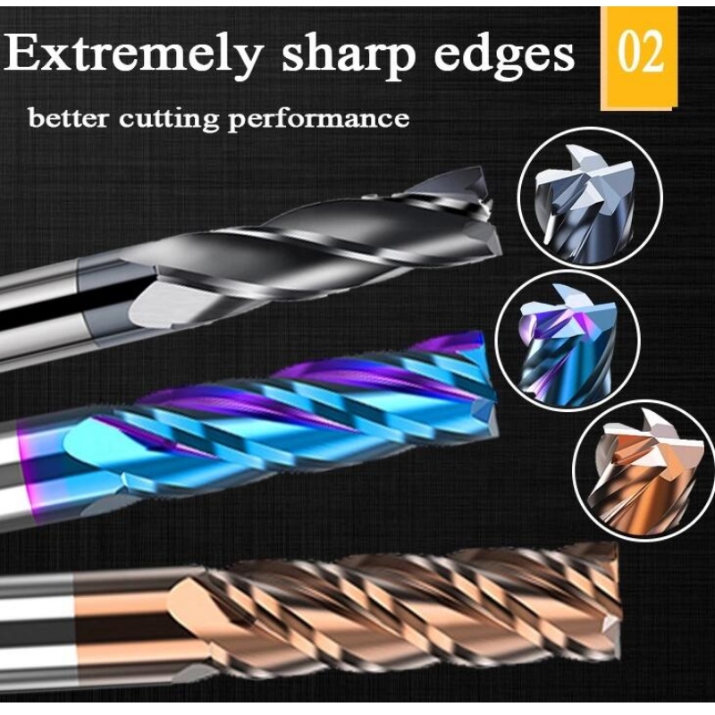 Integrale frees serie: 1/4 inch cnc massief geslepen hardgesoldeerd hardmetaal plat vierkant hout voorfrezen frees hardmetalen frees frees frees 4 fluit