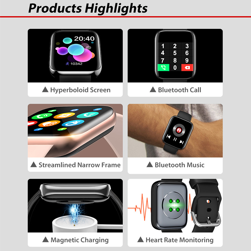 Smart Watch, Fitness Tracker met Heart Rate Monitor, Activity Tracker met 1.3