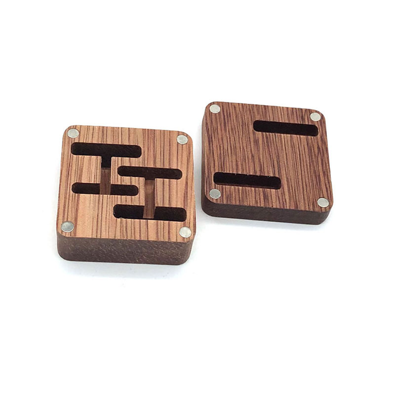 Aangepaste manchetknoop sieraden houten doos