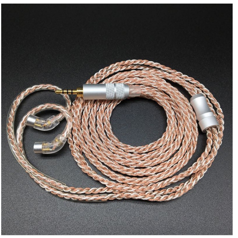 Kabel voor de opwaardering van de oortelefoon van DIY IE80 /se846 koorts 4N single crystal plaveid silver earphone upgrade kabel