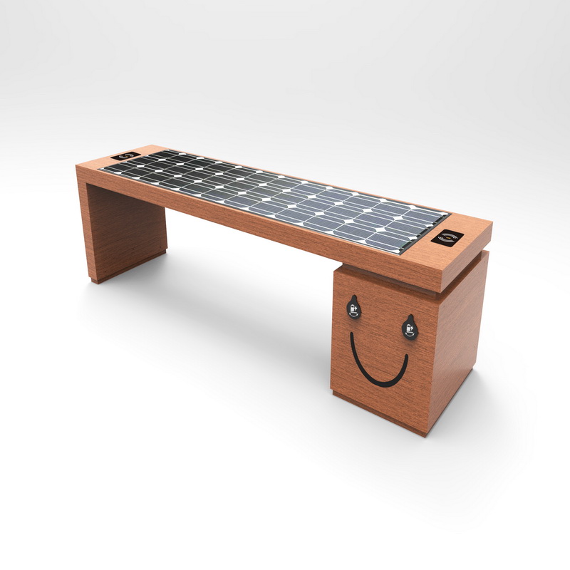 Bluetooth Free Wifi Wireless Charzing Bench met zonnepaneel