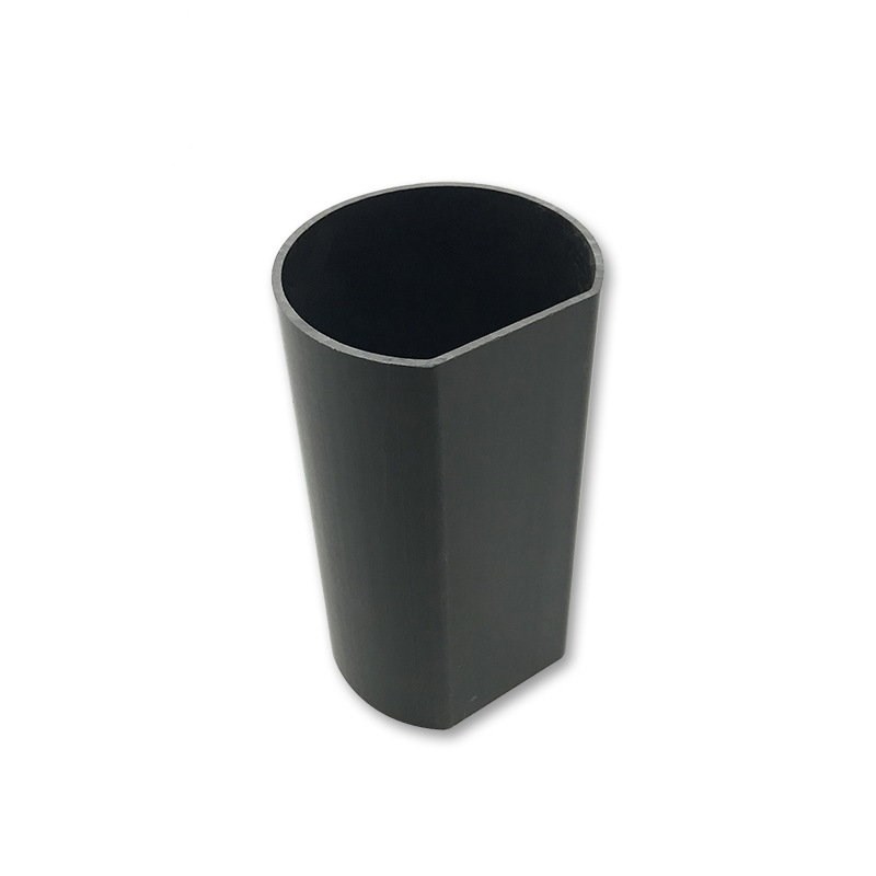 Aangepaste productie van hard PVC plastic D type pijp profiel zwarte PVC Curved buis