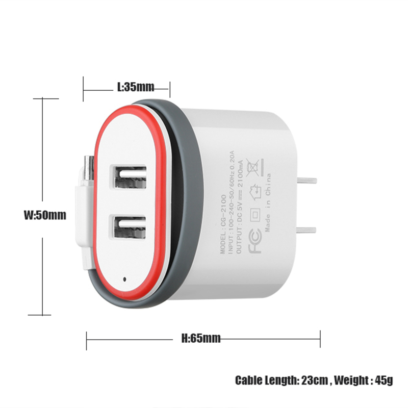 OEM-logo De nieuwste mobiele accessoires Supersnelle snelle EU-stekker 5V USB-oplader voor Android-telefoon multi-oplader USB-wandlader