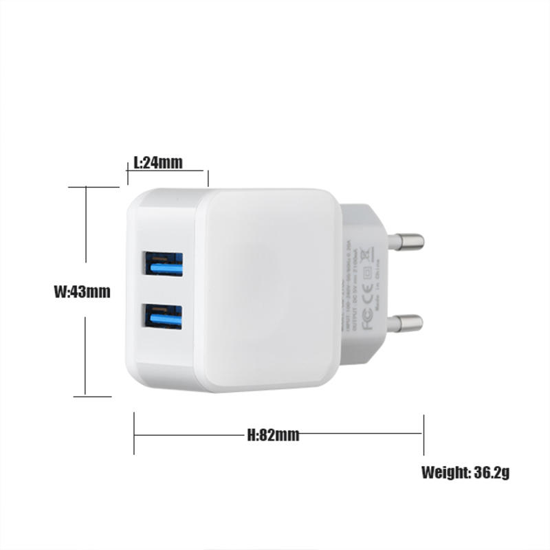 Mobiele telefoon snellader Universele adapter 2 USB-poorten universele multi-reislader draagbare lading