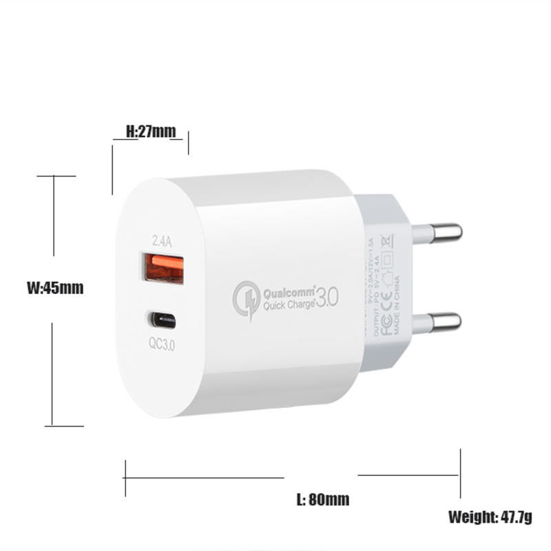 OEM Super Fast Wall Adaptor Type-c Qc 3.0 18w Pd Charger Usb Type C Adapter draagbare lader