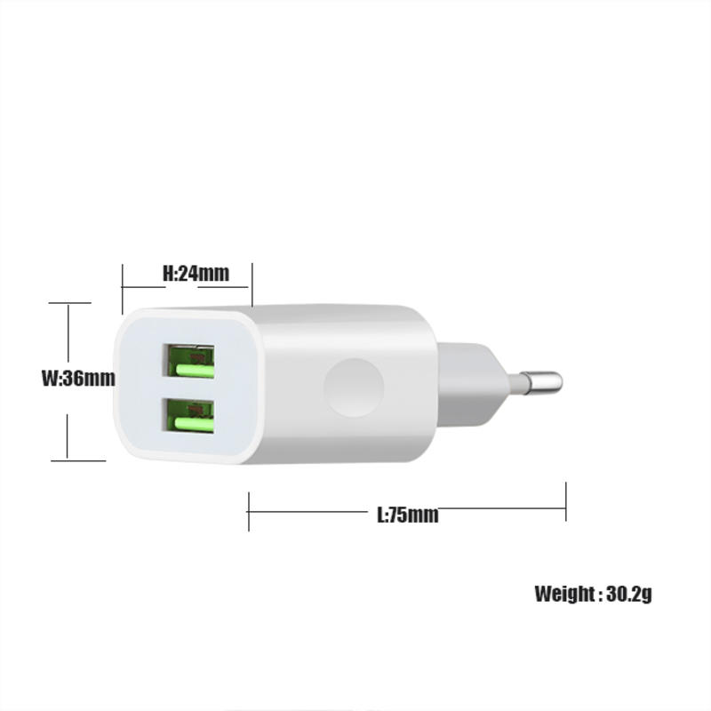 Dual Port Portable EU / US USB Wall Charger multi-poort usb-laders OEM / ODM