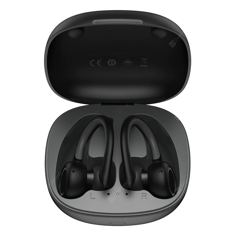 Baseus Encok W17 Sport Bluetooth-oordopjes Oortelefoon TWS Draadloze hoofdtelefoon Headsets Ondersteuning Qi Draadloos opladen Smart Touch IP55 Waterdicht - Zwart