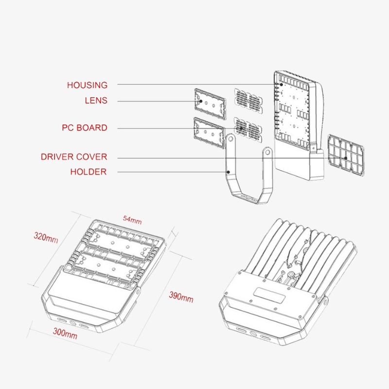 Hoog lumen SMD IP65 Watervrij Outdoor 100w led floodlight
