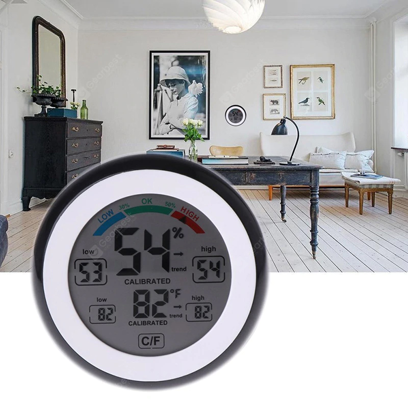 Digitale Hygrometer LCD Thermometer Vochtigheidsmeter - Zwart