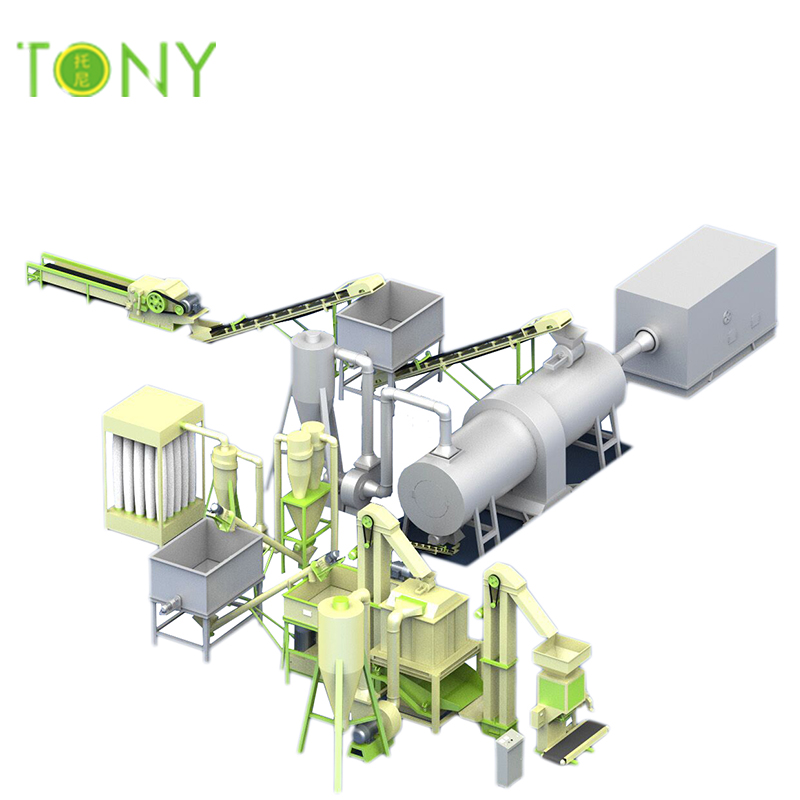 TONY hoogwaardige en professionele technologie 7-8 ton / uur biomassa-pelletfabriek