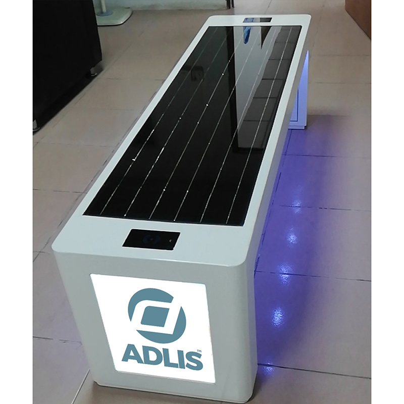 USB Phone Charger Outdoor Street Furniture Solar Powered Smart Garden Bench