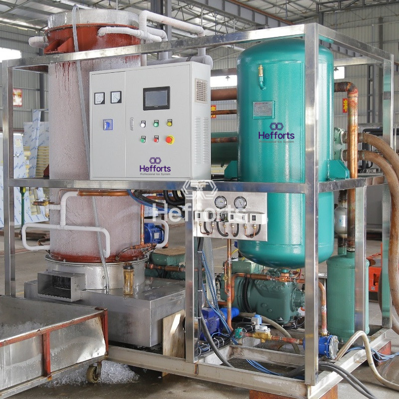 water gekoelde op maat gemaakte 2000kgs per dag tube ijsmachine voor bevroren voedsel, vegetarisch