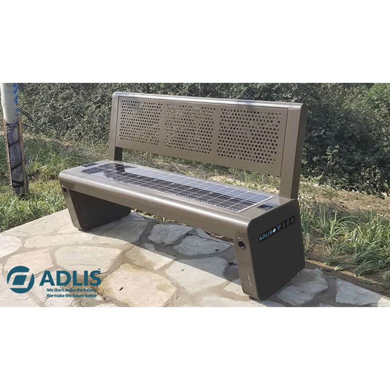 Roestvrij staal Perfecte ontwerp Telefoon Opladen Solar Smart Bench