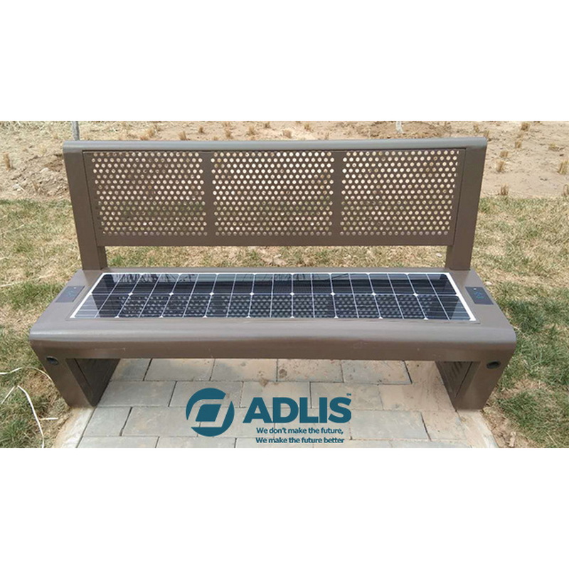 Roestvrij staal Perfecte ontwerp Telefoon Opladen Solar Smart Bench