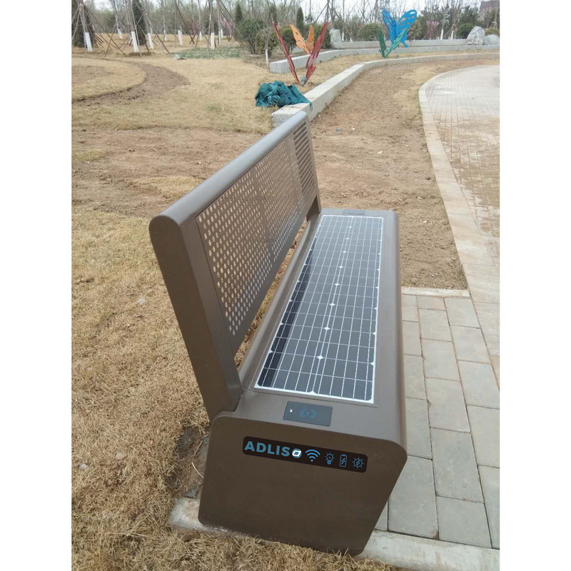 Roestvrij staal Perfecte ontwerp Telefoon Opladen Solar Smart Bench