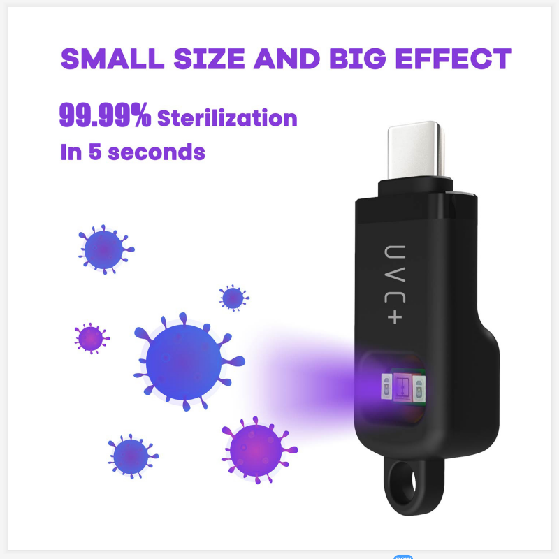 Nieuwe aankomst: UVC + LED-sterilisator Draagbare 99% sterilisatie in 5 seconden
