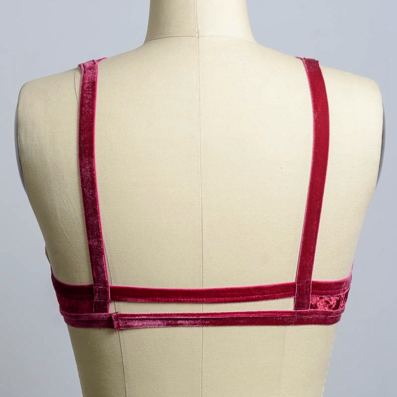 GA-5316Grace Meisje Verpletterd Fluwelen Strappy Bralette