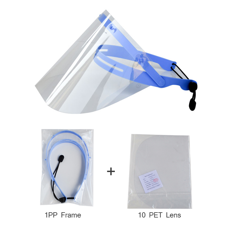0.25mm Dental Anti Fog Verstelbare Anti Splash Gezichtsschild Met 10 Film
