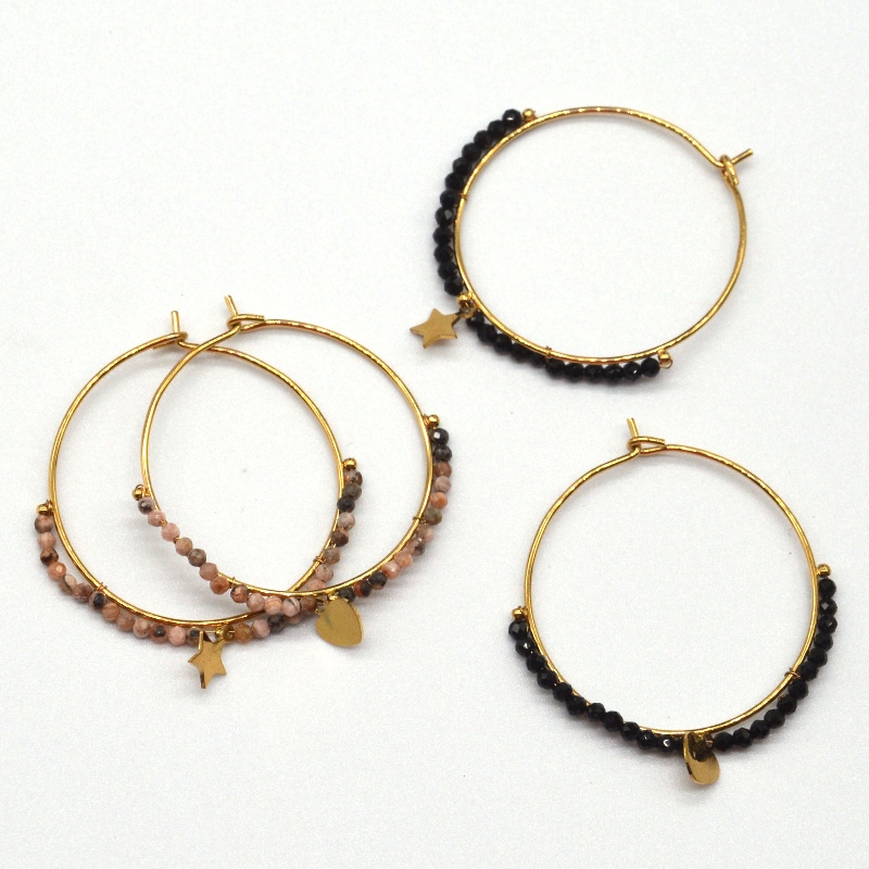 Ronde oorbellen, kralen dragen, etnische stijl, retro, bohemien stijl, cirkel oorbellen, damesstijl, ster bohemien stijl, hanger, China Ruifanbao sieraden verwerkingsfabriek