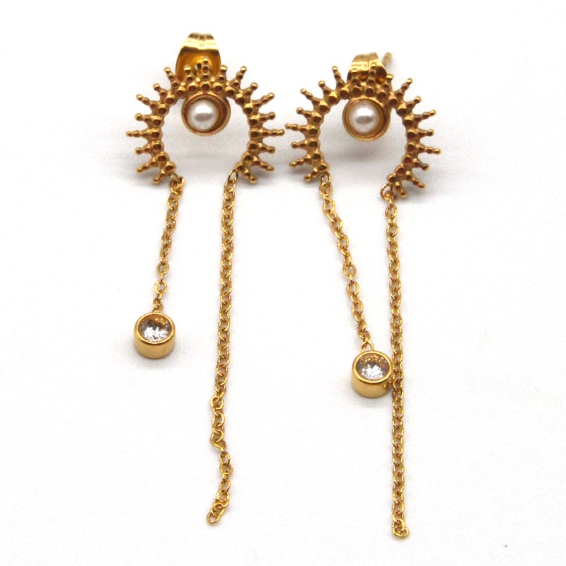 Ronde oorbellen, kwastjes, lint vacuüm plating hangers, kettingen, hangers, leuke oorbellen, sieraden China Ruifanbao sieraden verwerkingsfabriek