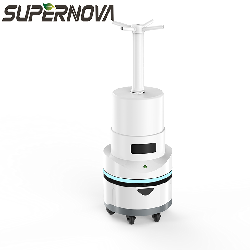 Hoogrenderende anti-virus Auto-oplaadbare industriële sproeidesinfectierobot Verstuivende sterilisatierobot