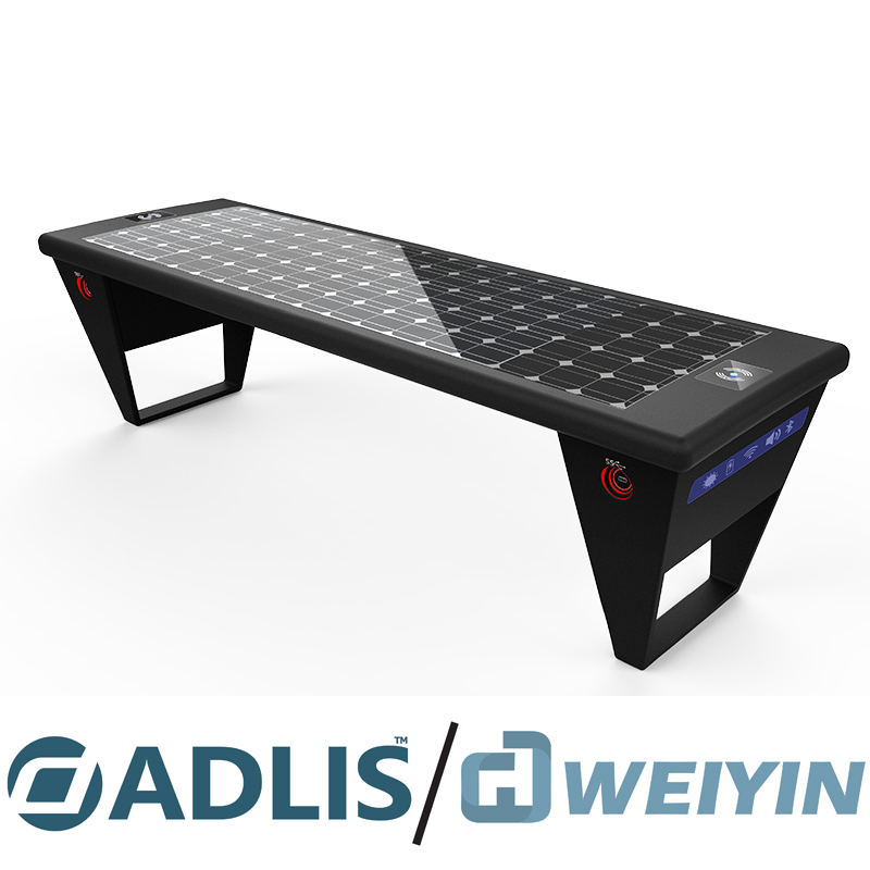 Hoogwaardige metalen zwarte kleur draadloze oplader Solar Garden Bnech voor mobiel