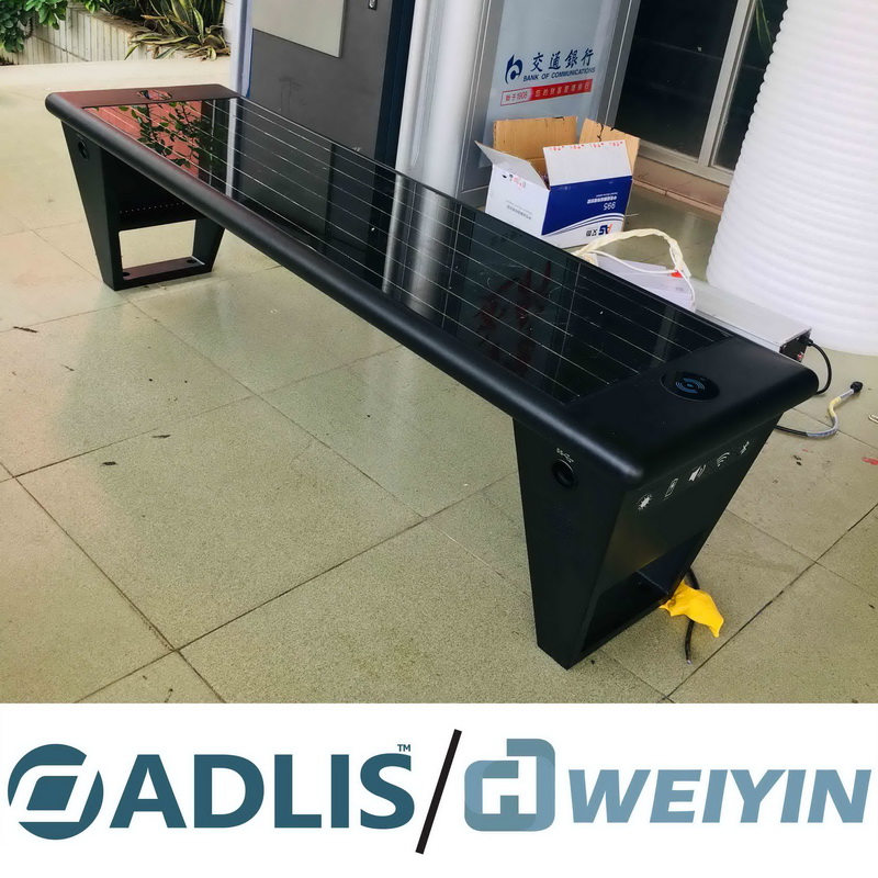 Hoogwaardige metalen zwarte kleur draadloze oplader Solar Garden Bnech voor mobiel