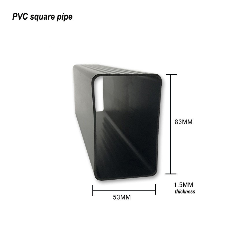 PVC holle vierkante buis rechthoekige plastic buis PVC vierkante pijp extrusie profielen