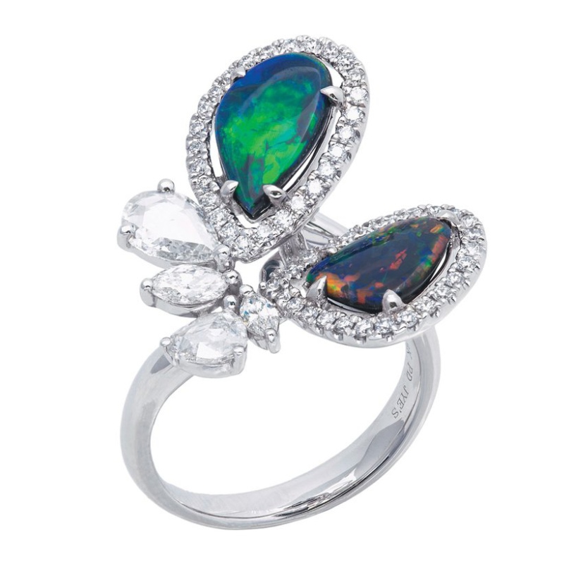 925 zilveren Europese en Amerikaanse stijl met zirkoon klauw ingelegde insectenring voor dames