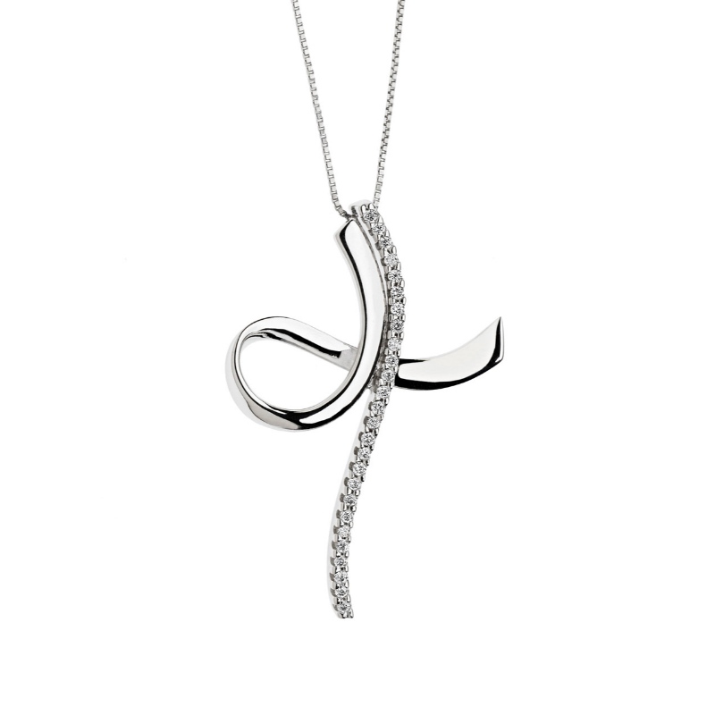 Dames Simple Cross Type 925 Zilver Viscose Stone Ketting China Ruifanbao Sieradenfabriek