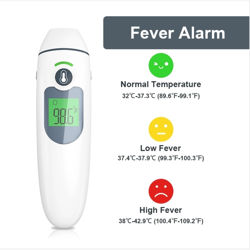 Medisch huis Hoge nauwkeurigheid Digitaal voorhoofd en oor Infrarood Snel afleesthermometer voor baby's en volwassenen FDA / CE / Rohs goedgekeurd