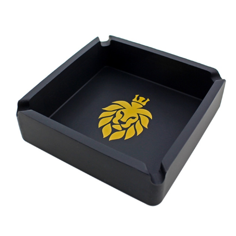 Grote bedrukte vierkante asbak