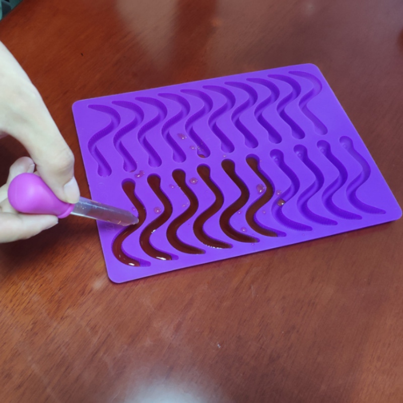 Silicone worm snoepmodel rups vorm vis insect chocolade model kleine slang ijs rooster