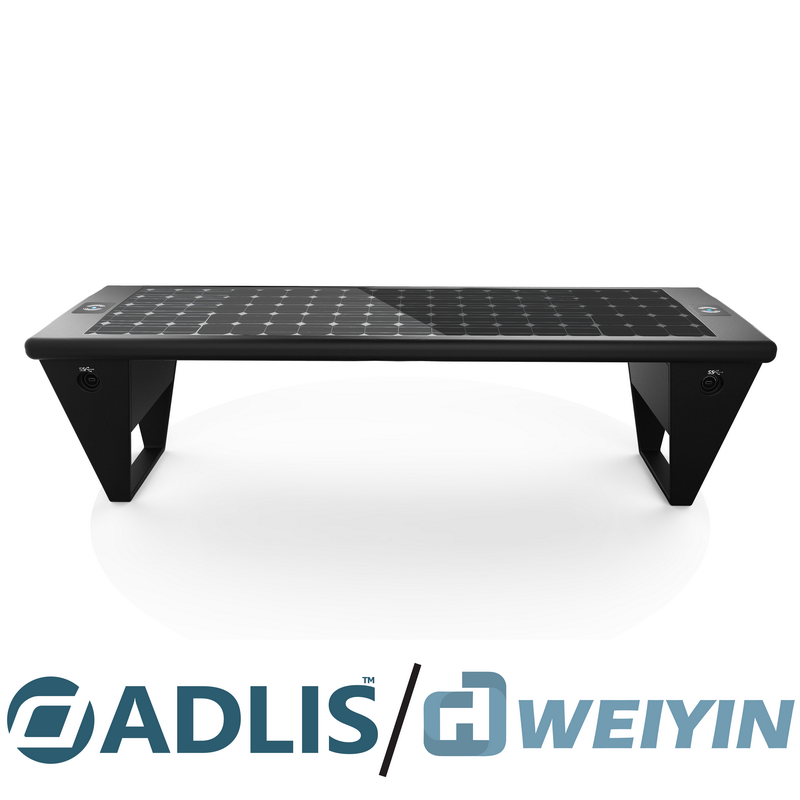 Hoogwaardig materiaal Aangepaste kleur Draadloos opladen Smart Street Bench