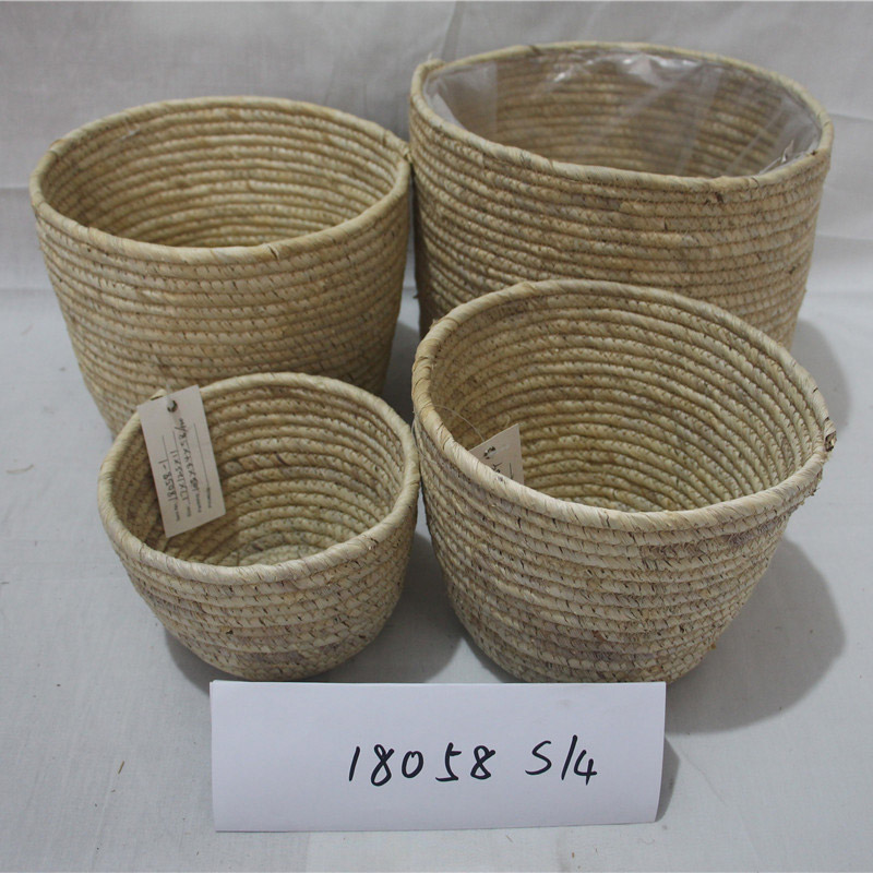 groothandel Sea Grass gedroogde zeegras materiaal producten geweven wasmand opslag mand met handvat