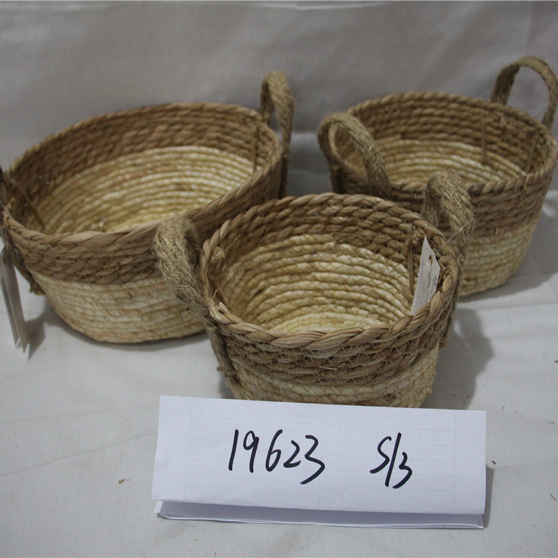 House ware originele natuurlijke stro mandtas met trekkoord