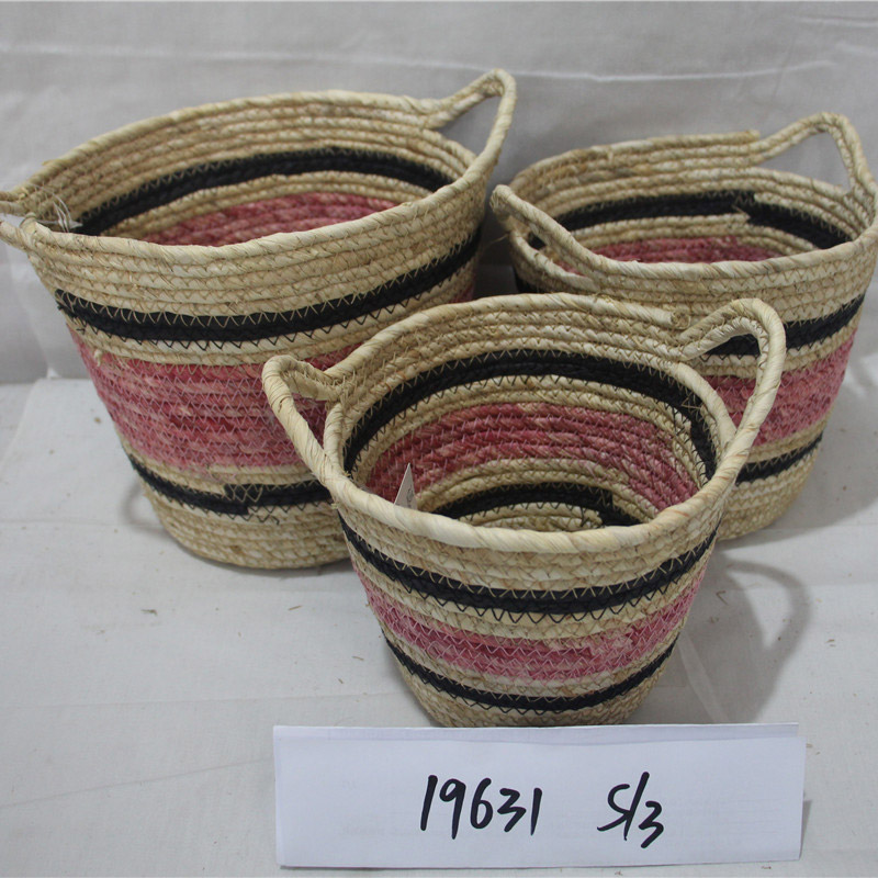 Vuil wasmachine mander opslag Seaweed Box Eenvoudige Decoratie Foldable Container Straw handgemaakte Bamboe Organisator