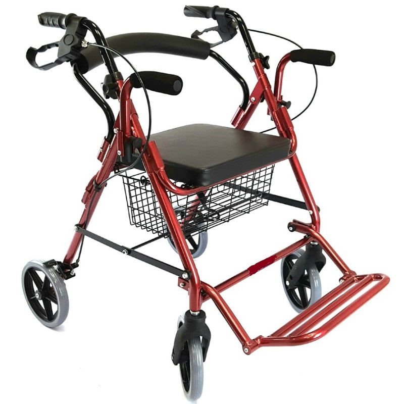 Rollator met armleuning en voetensteun